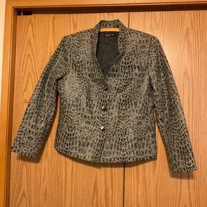 Jones New York Collection Snake Print Textured Blazer Size 16